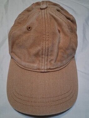 Madewell Beige Tan Cotton Canvas Baseball Cap with Leather Strap